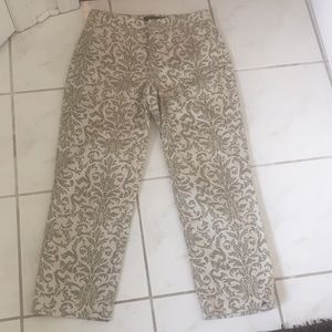 Cream and white capris